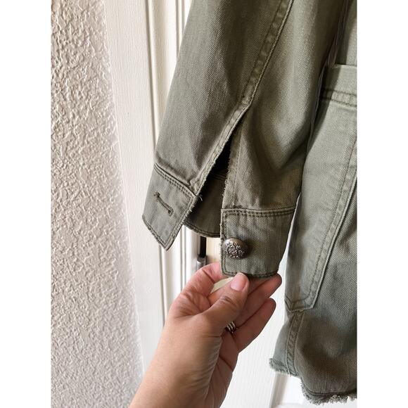 Free People Military-style Passenger Jacket Small Moss Green Fashion Long Coat - Picture 13 of 16